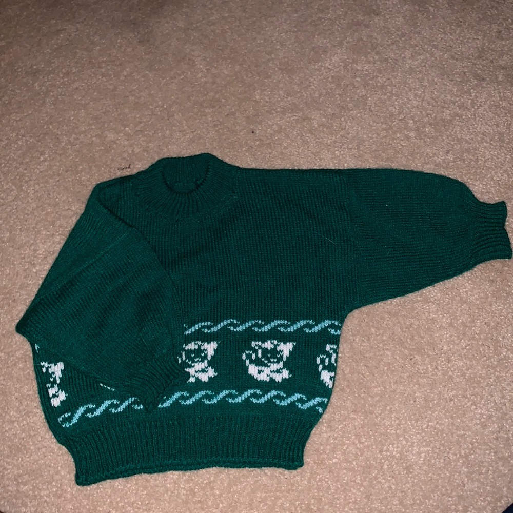 Dark forest green baggy sweater for toddlers